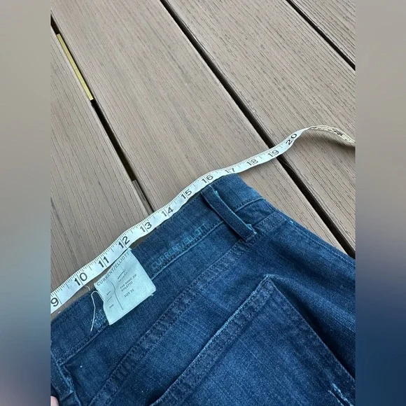 NWT Current Elliott The soho zip stiletto in torrent dark wash size 32 - Picture 8 of 9